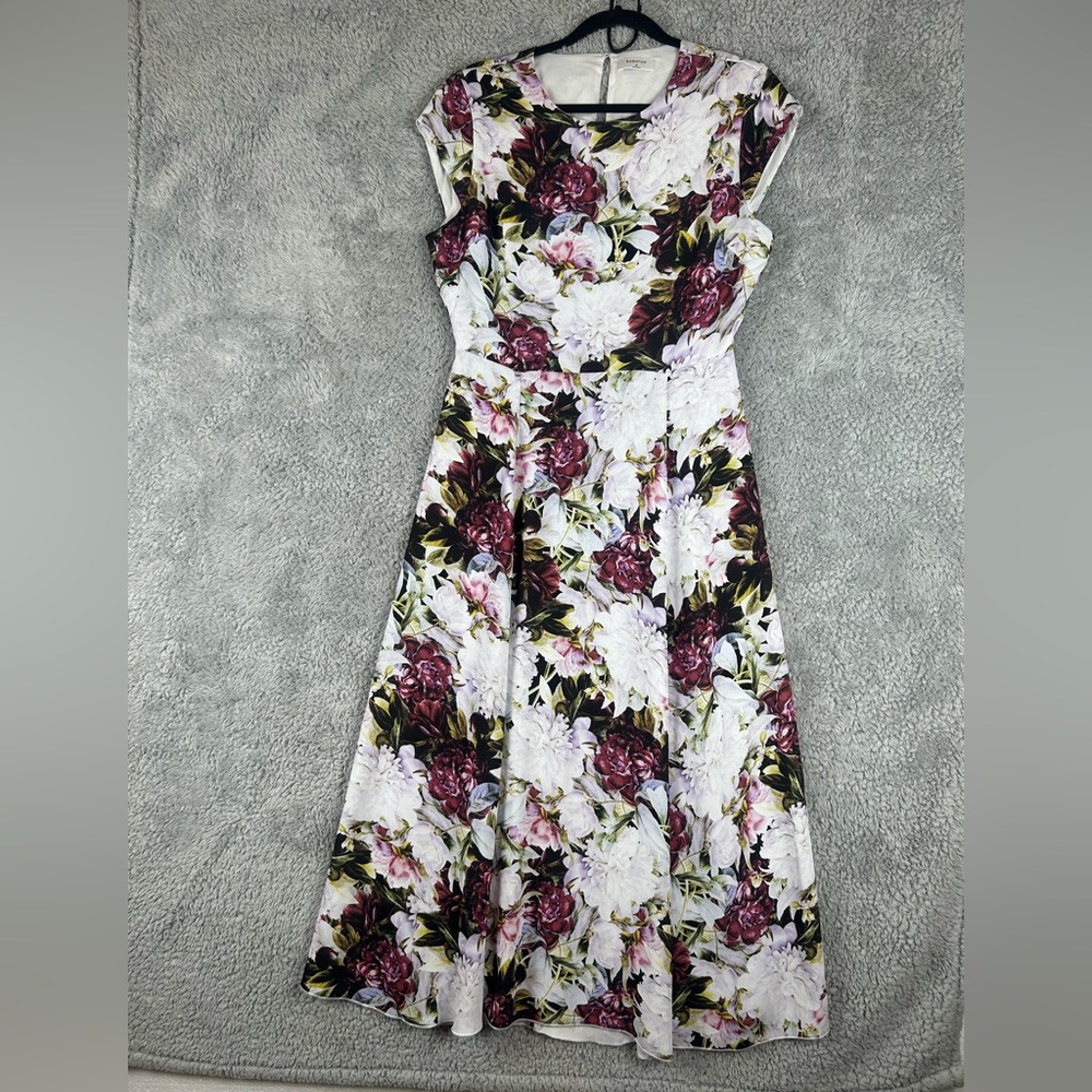 Babaton Aritzia Hampton Floral Midi Dress Back Cut-Out Women’s Size 10